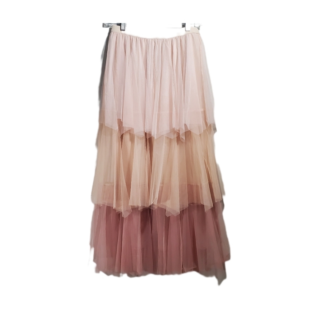 STRUT & BOLT Gradient Style Tiered Mesh Tulle Maxi Skirt Size Med. NEW WITH TAG - Picture 2 of 8